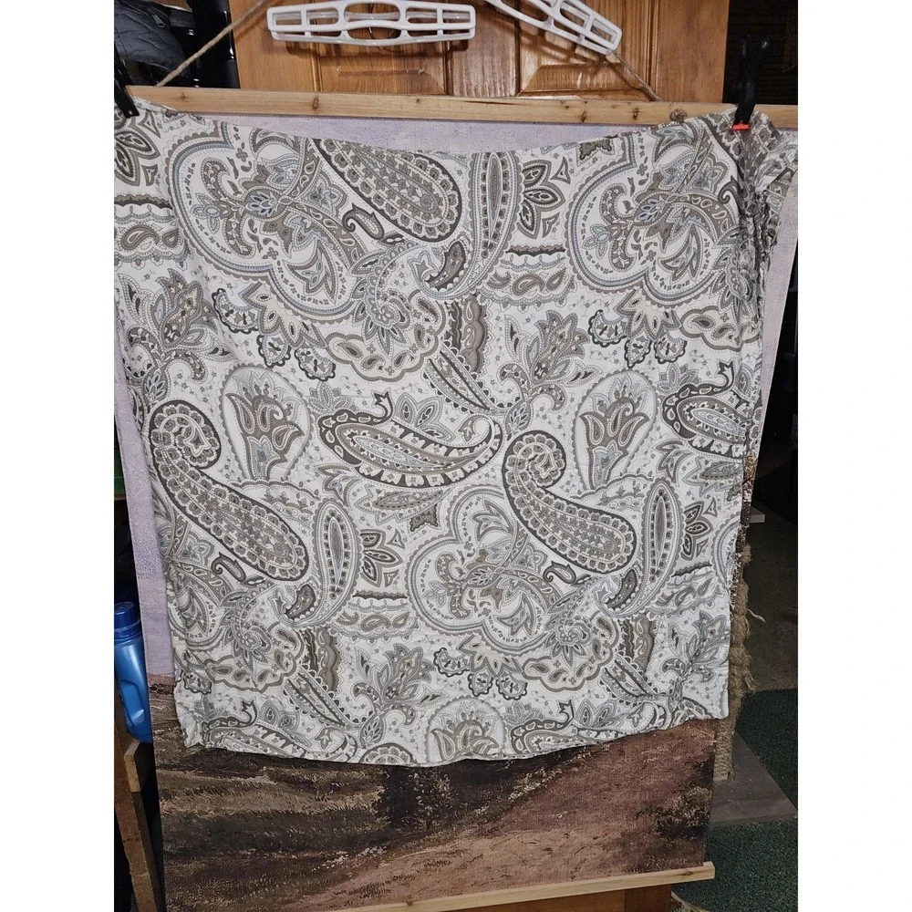 BELLA LUX FINE LINEN PAINTED PAISLEY FULL/QUEEN DUVET COVER 90x90 2 Shams